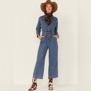 Levi's Women's Denim Blue Crop Jumpsuit